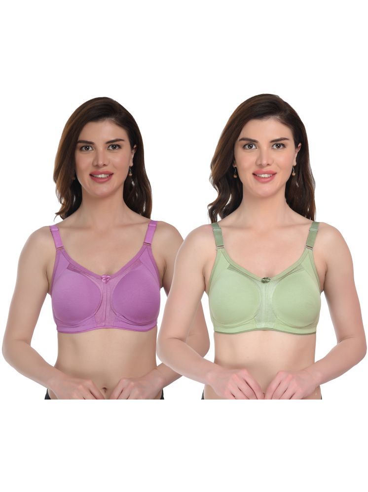     			Viral Girl Green Lycra Non Padded Women's T-Shirt Bra ( Pack of 2 )