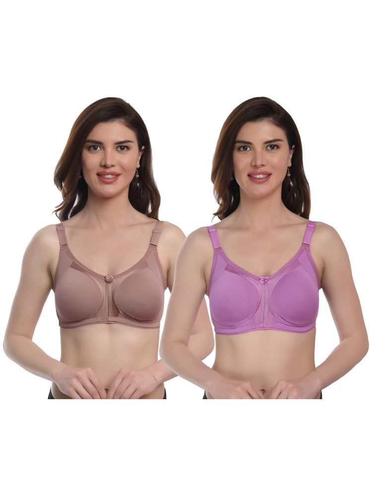     			Viral Girl Pack of 2 Lycra Non Padded Women's Everyday Bra ( Pink ) VM-RIVA-BEIGE-PINK