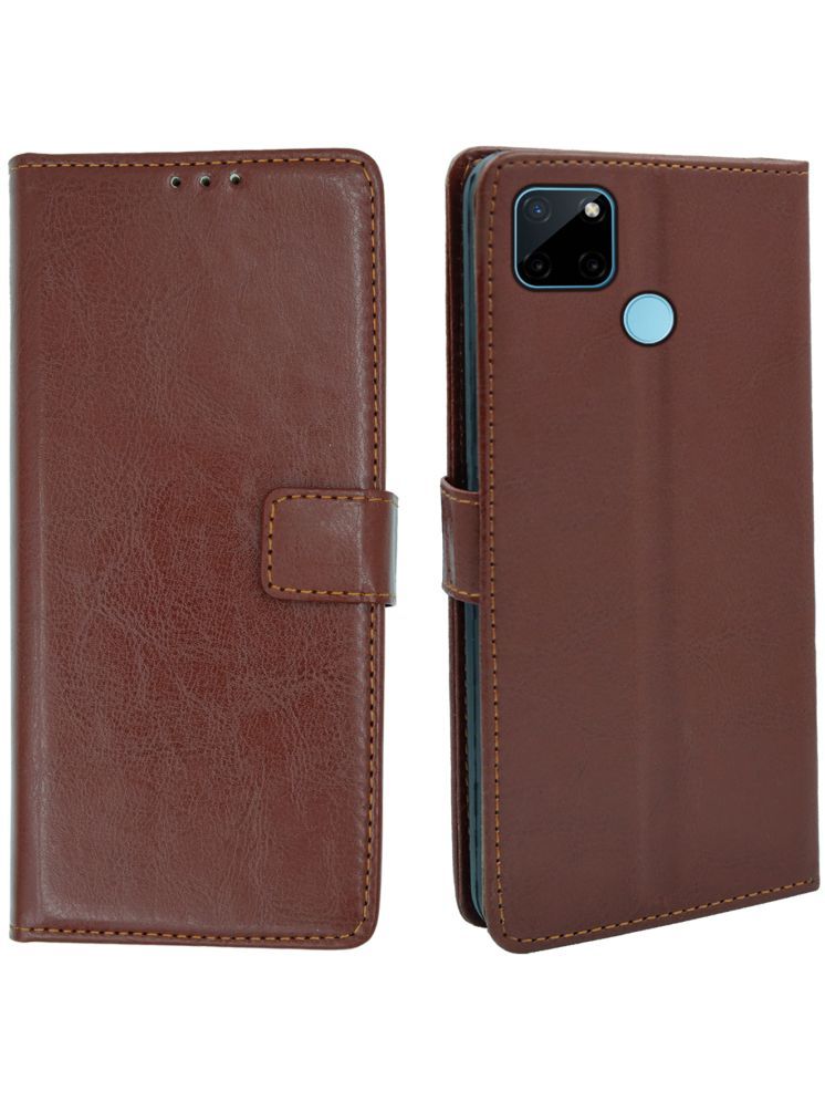     			flip flow Brown Flip Cover Artificial Leather Compatible For Xiaomi Redmi 9C ( Pack of 1 )