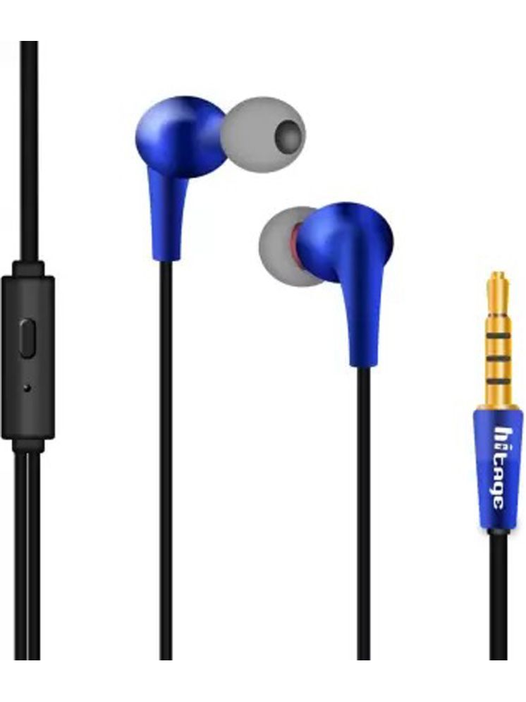     			hitage HB-19 EARPHONE 3.5 mm Wired Earphone In Ear Comfortable In Ear Fit Blue