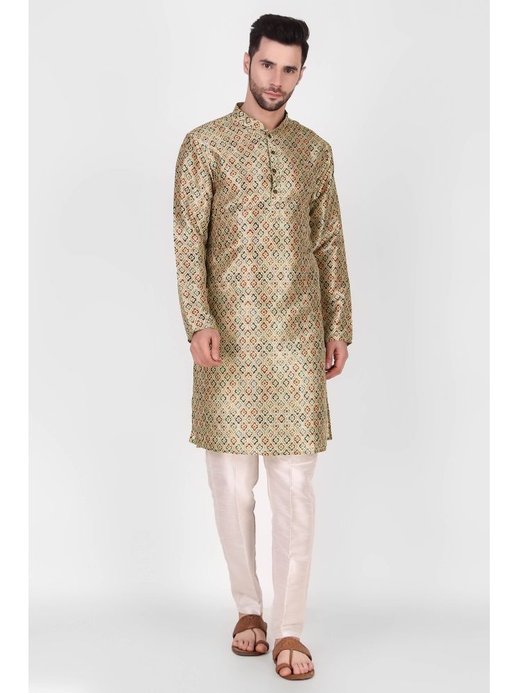     			koshin Beige Silk Men's Regular Kurta ( Pack of 1 )