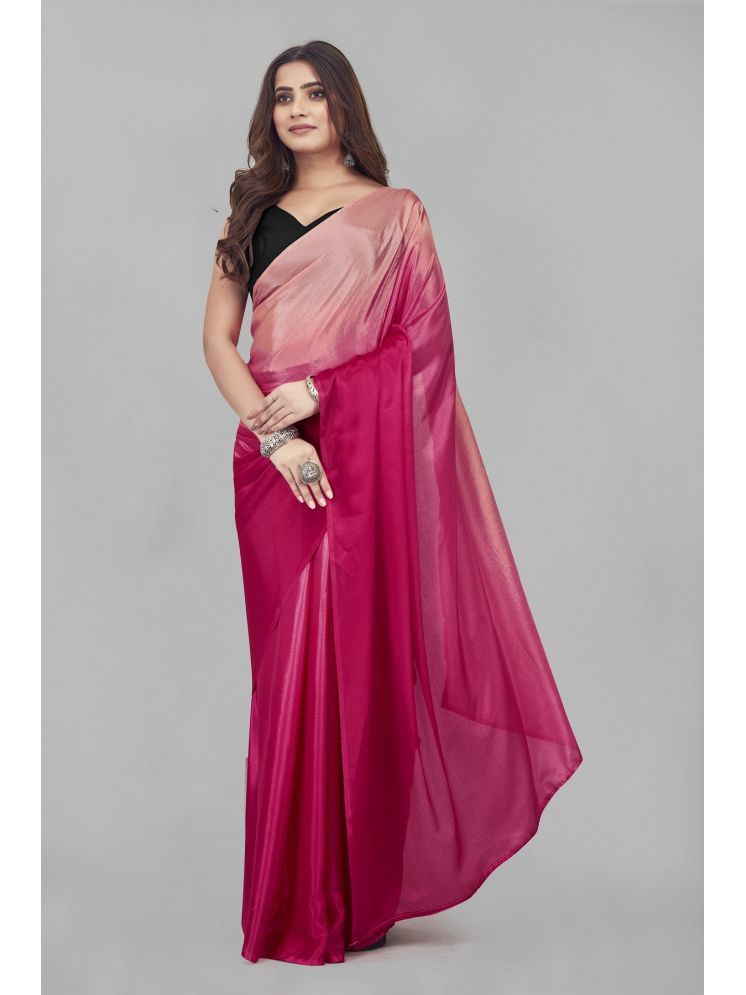     			Aika Chiffon Solid Saree With Blouse Piece - Rani ( Pack of 1 )