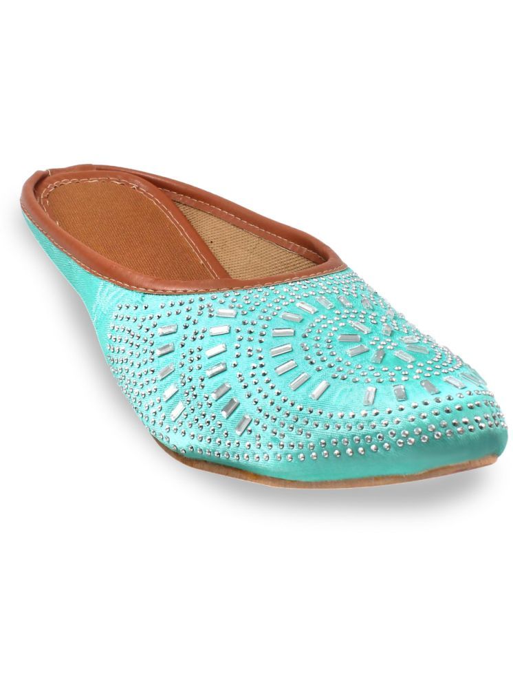     			Apratim Turquoise Women's Mules