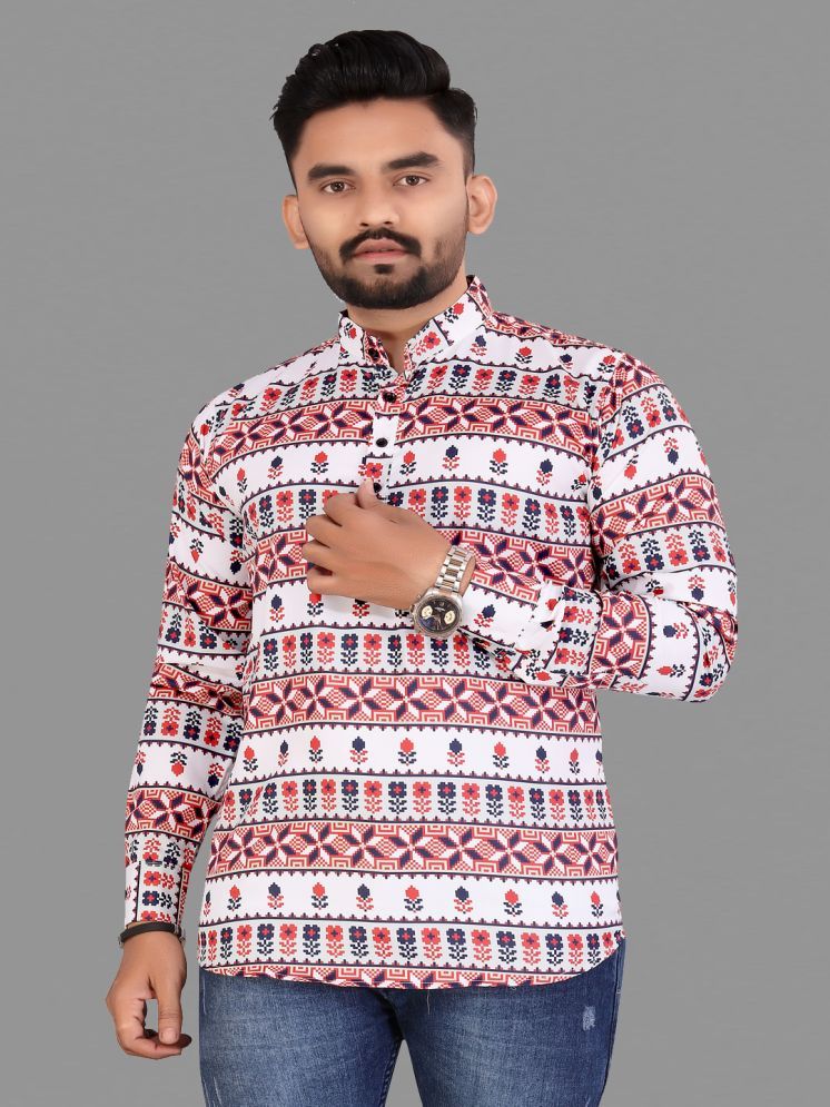     			BOUGHT FIRST Red Cotton Blend Men's Shirt Style Kurta ( Pack of 1 )