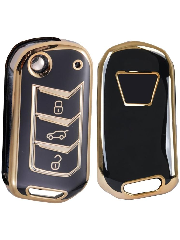     			Car Key Cover Compatible for Thar | Scorpio | TUV | Bolero | XUV 700 | Marazzo 3 Button Flip Key Cover