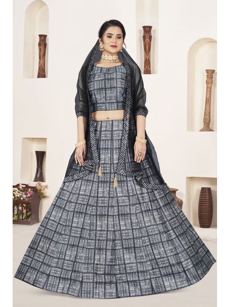     			ETHNIC TREE Black Silk A-line Stitched Lehenga Single