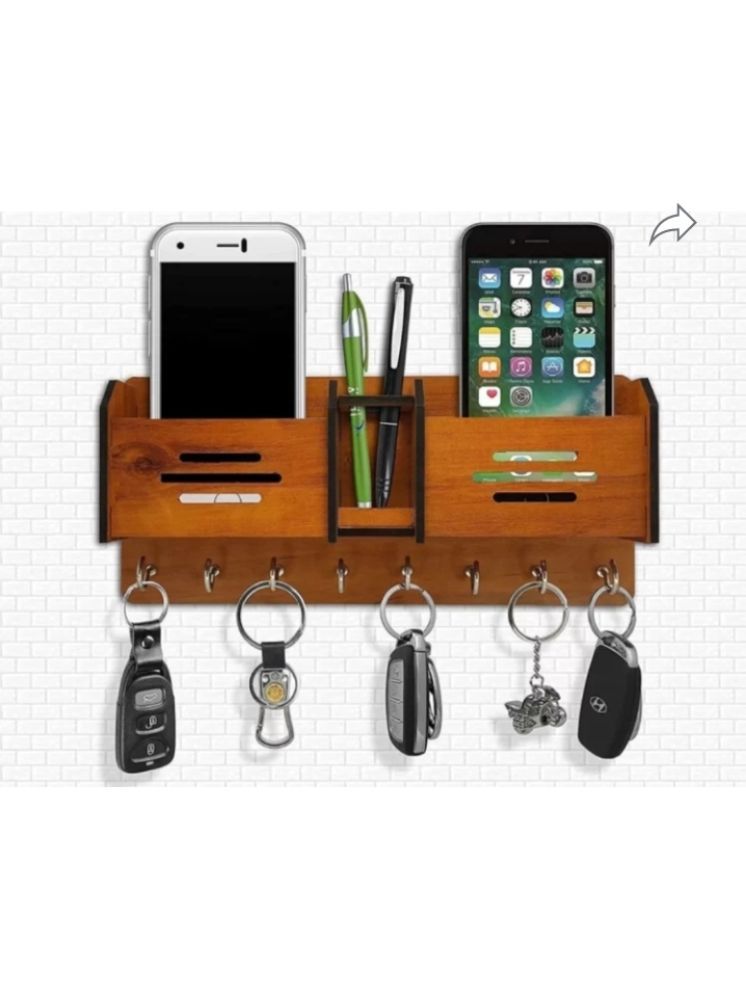     			Fitgo Brown Wood Key Holder - Pack of 1