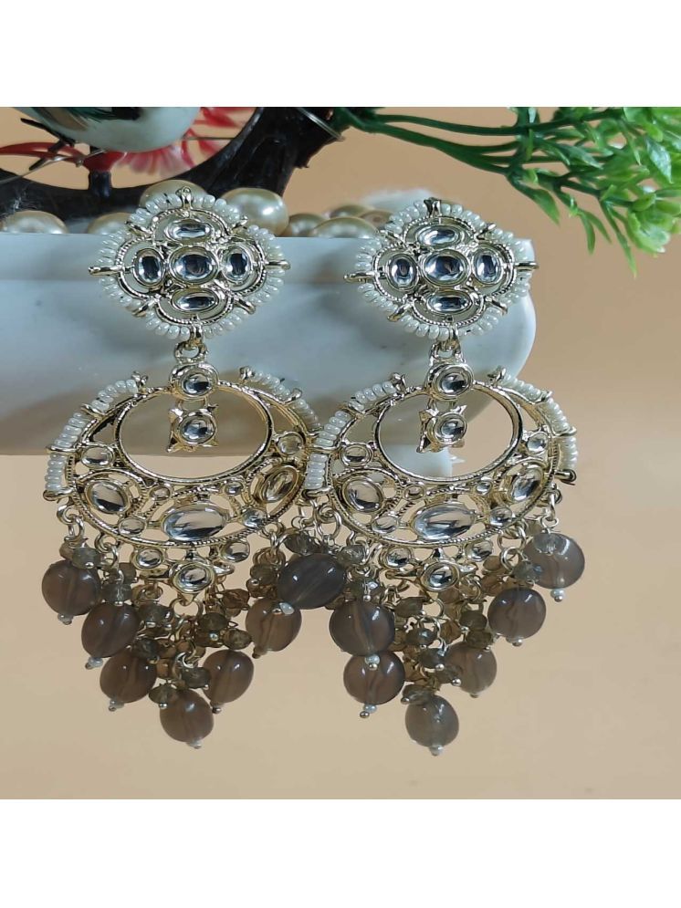     			Jiyanshi fashion Light Grey Chandbalis Earrings ( Pack of 1 )