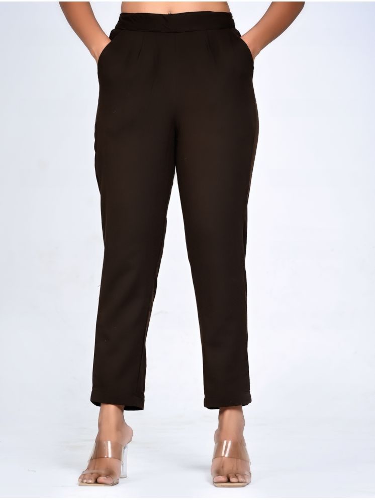     			Kohsh Brown Cotton Regular Women's Cigarette Pants ( Pack of 1 )