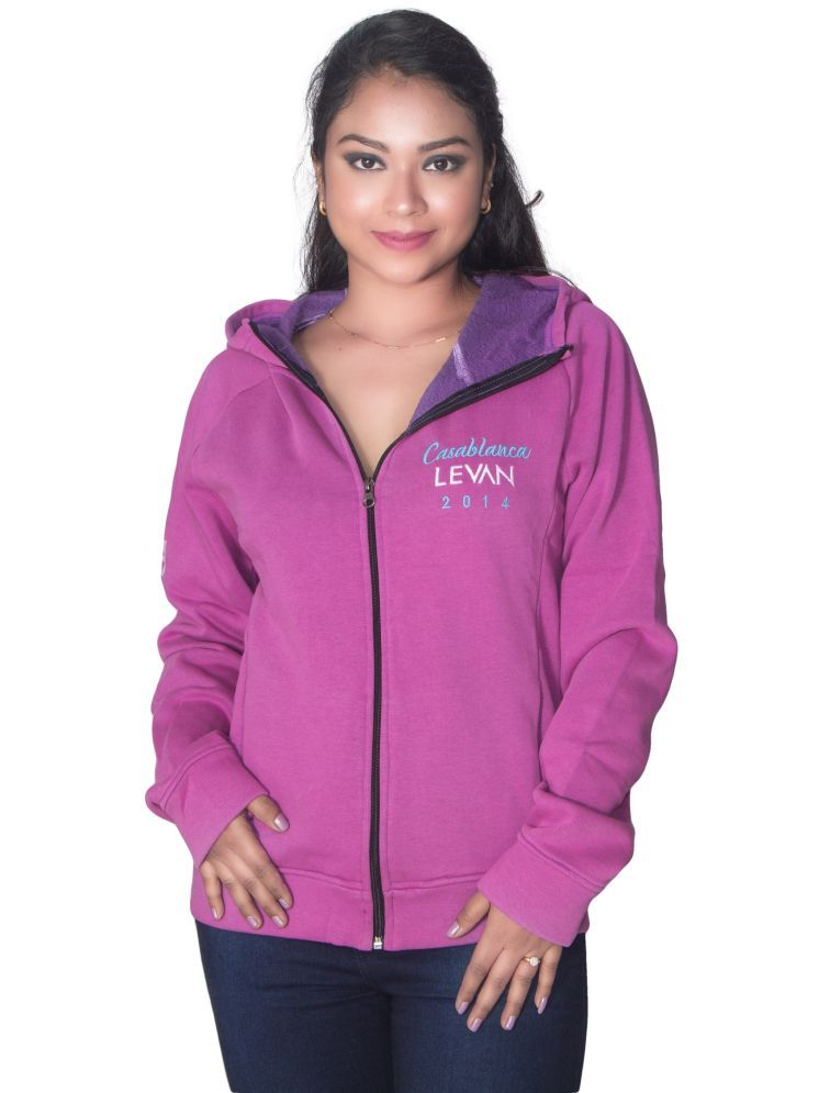     			Leean Patterns Fleece Women's Hooded Sweatshirt ( Purple )