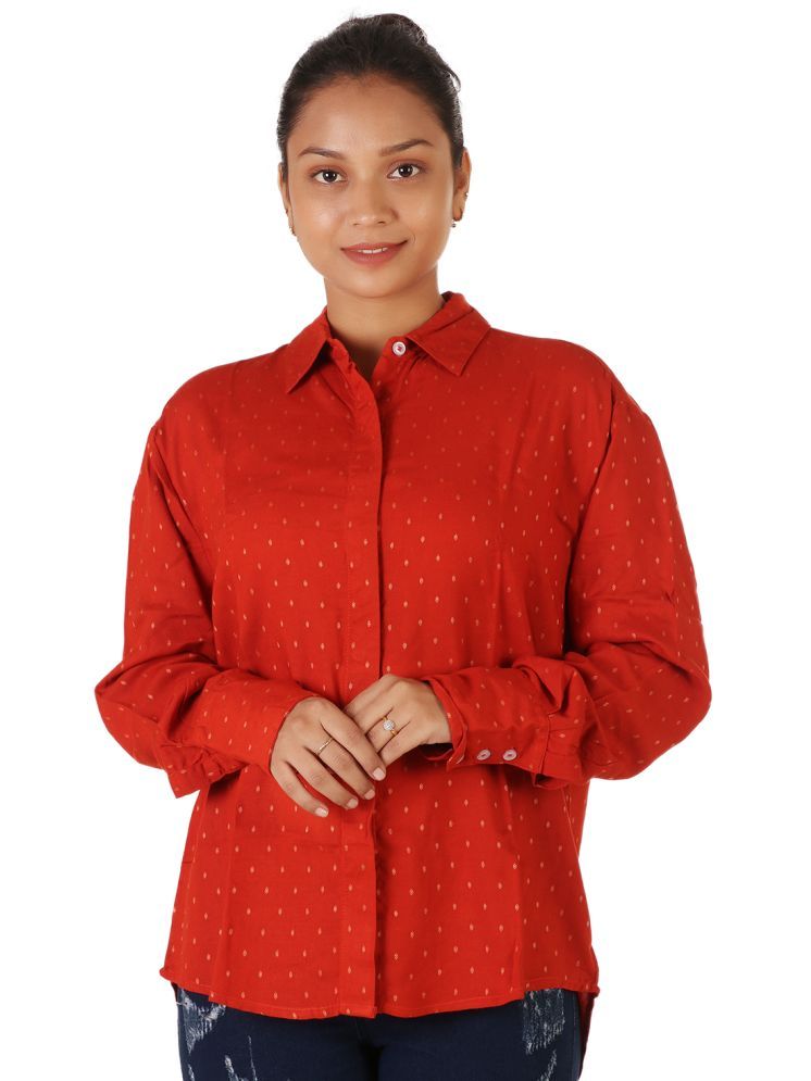     			Leean Patterns Red Cotton Blend Women's Nightwear Shirt ( Pack of 1 )