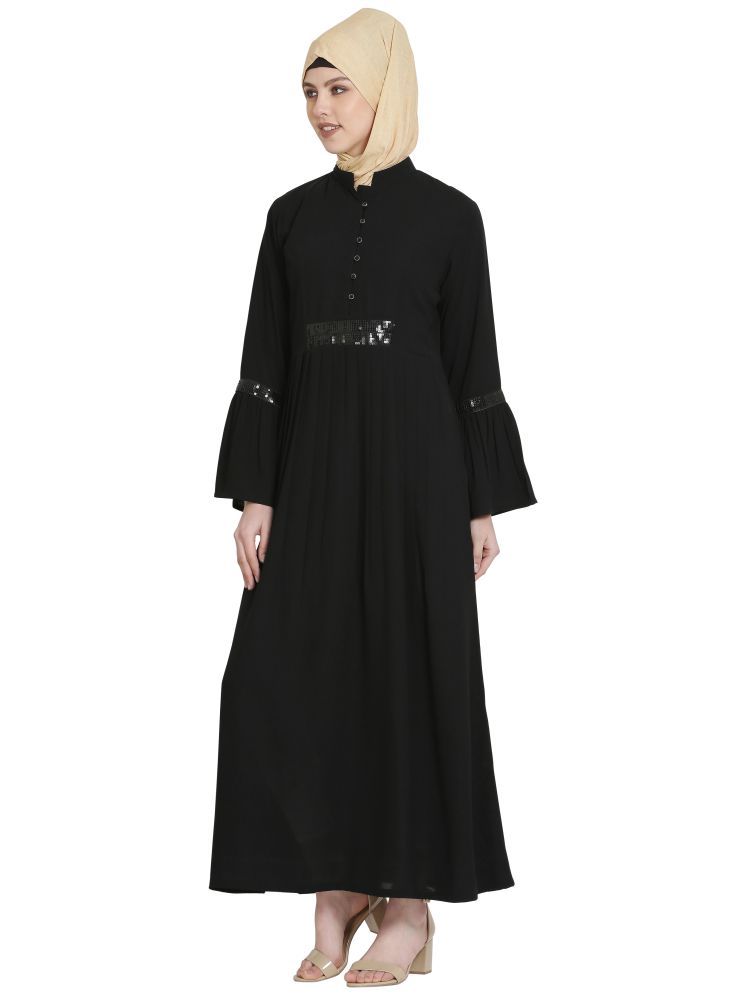     			Momin Libas Black Polyester Stitched Burqas without Hijab -