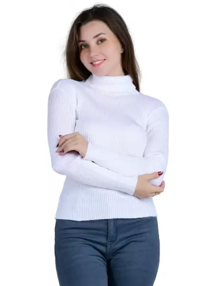     			Resilience Acrylic High Neck Women's Pullovers - White ( Single )