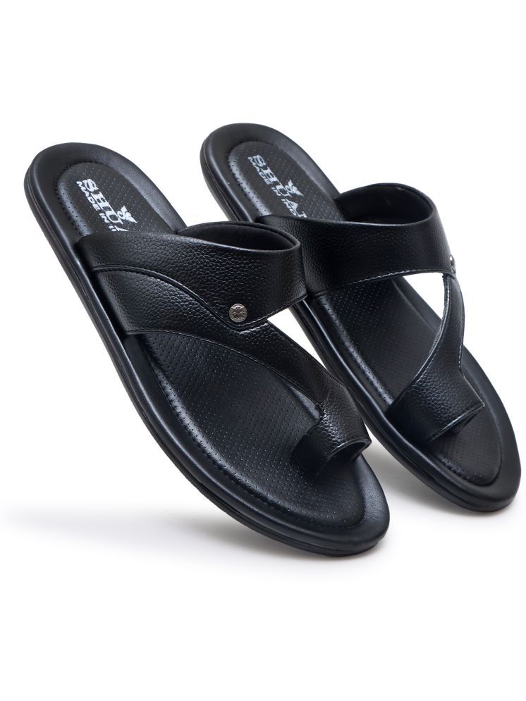     			SHUAN Black Men's Thong Flip Flop