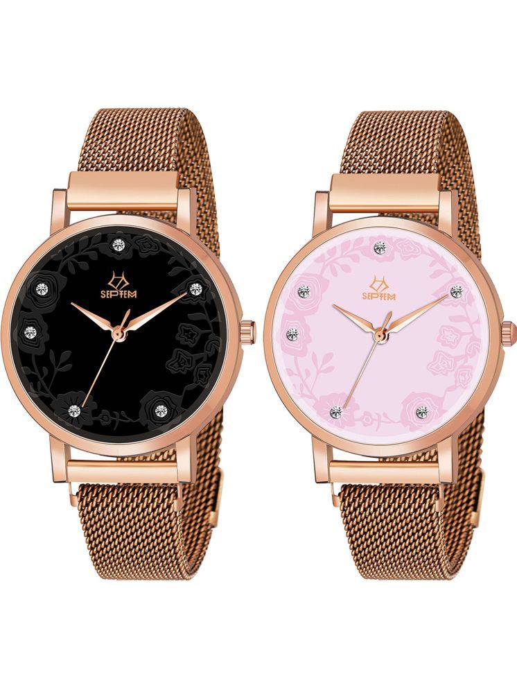     			Septem Rose Gold Stainless Steel Analog Womens Watch