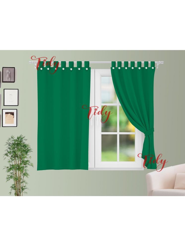     			Tidy Solid Room Darkening Loop Curtain 5 ft ( Pack of 2 ) - Green