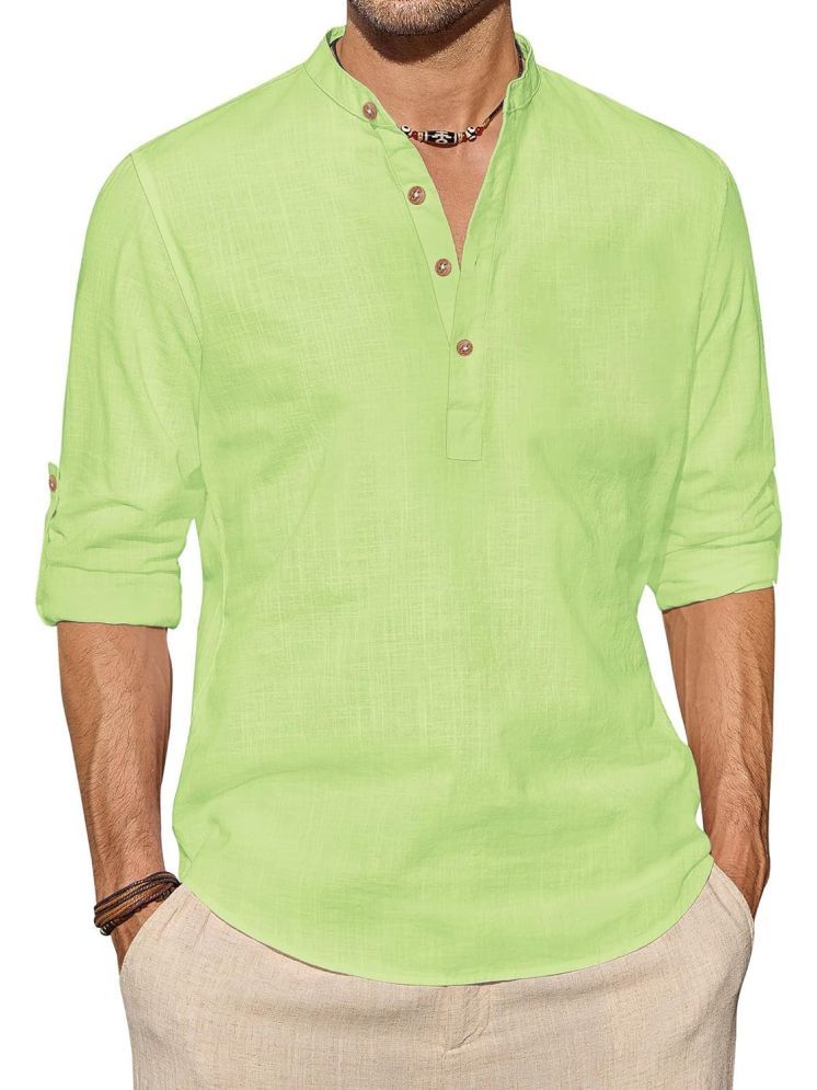     			Vida Loca Light Green Cotton Blend Men's Shirt Style Kurta ( Pack of 1 )