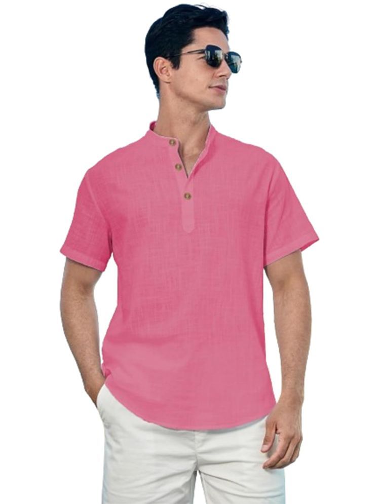     			Vida Loca Pink Cotton Blend Men's Shirt Style Kurta ( Pack of 1 )