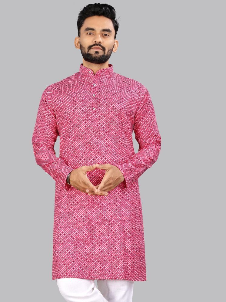     			allan peter Pink Cotton Men's Regular Kurta ( Pack of 1 )