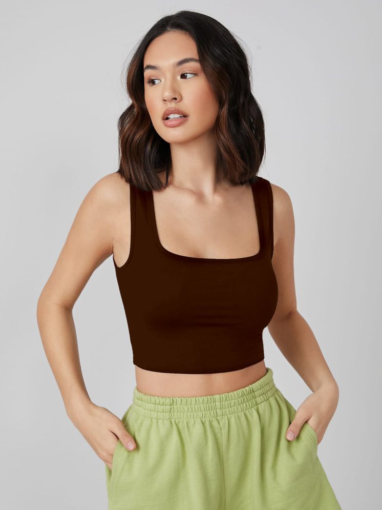     			Aahwan Brown Cotton Women's Crop Top ( Pack of 1 )