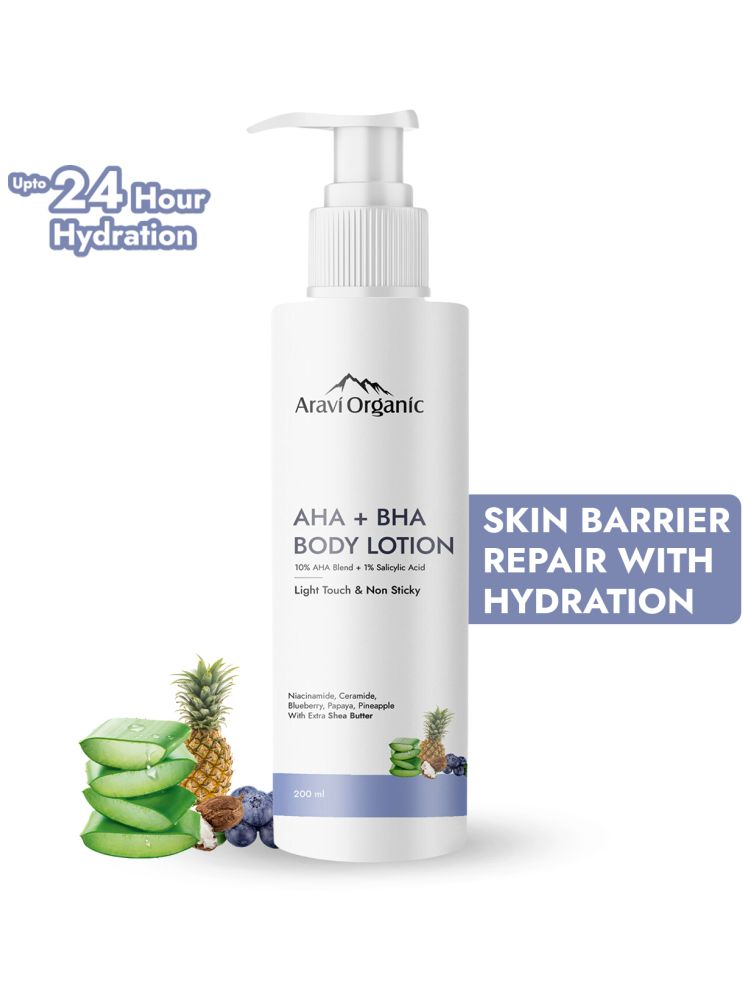     			Aravi Organic 10% AHA + 1% BHA Body Lotion Treats Strawberry Legs & Bumpy Skin With Ceramide - 200ml