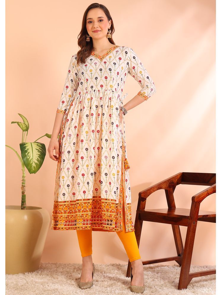     			DSK STUDIO Cotton Printed Nayra Women's Kurti - Mustard ( Pack of 1 )