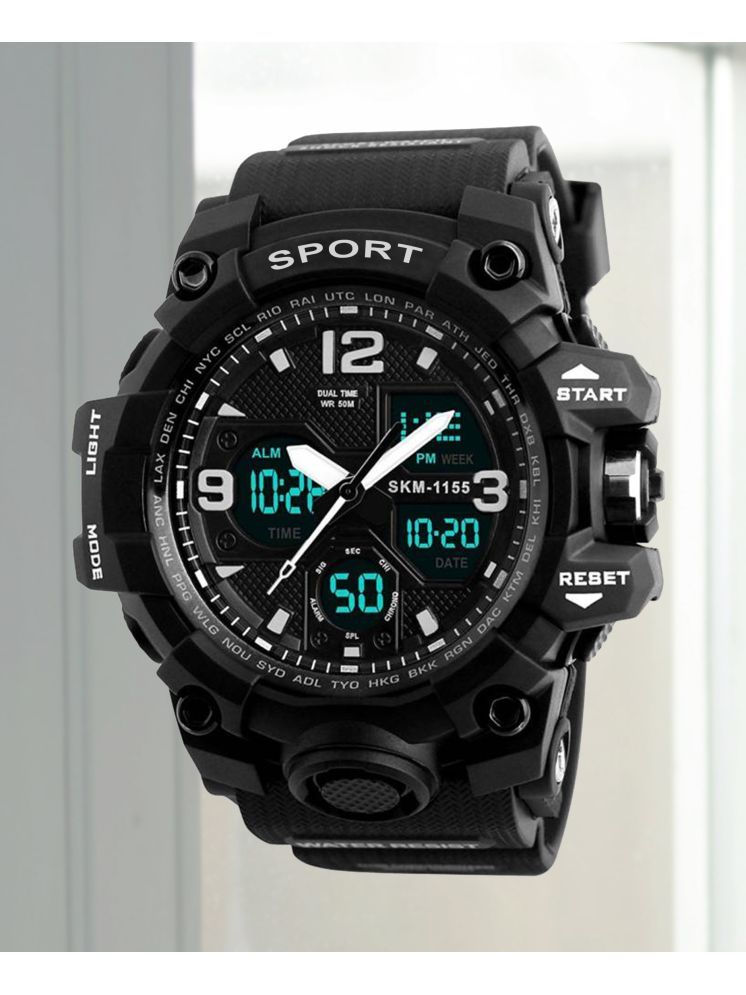     			Harbor Black Silicon Analog-Digital Men's Watch