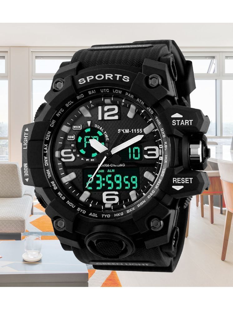     			Harbor Black Silicon Analog-Digital Men's Watch