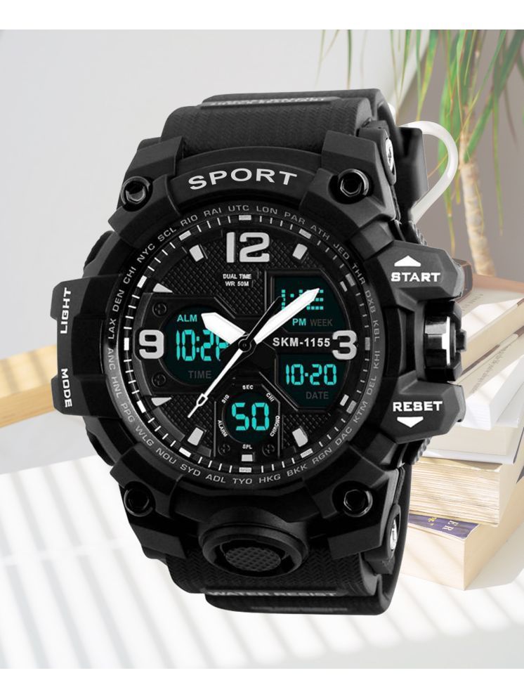     			Harbor Black Silicon Analog-Digital Men's Watch