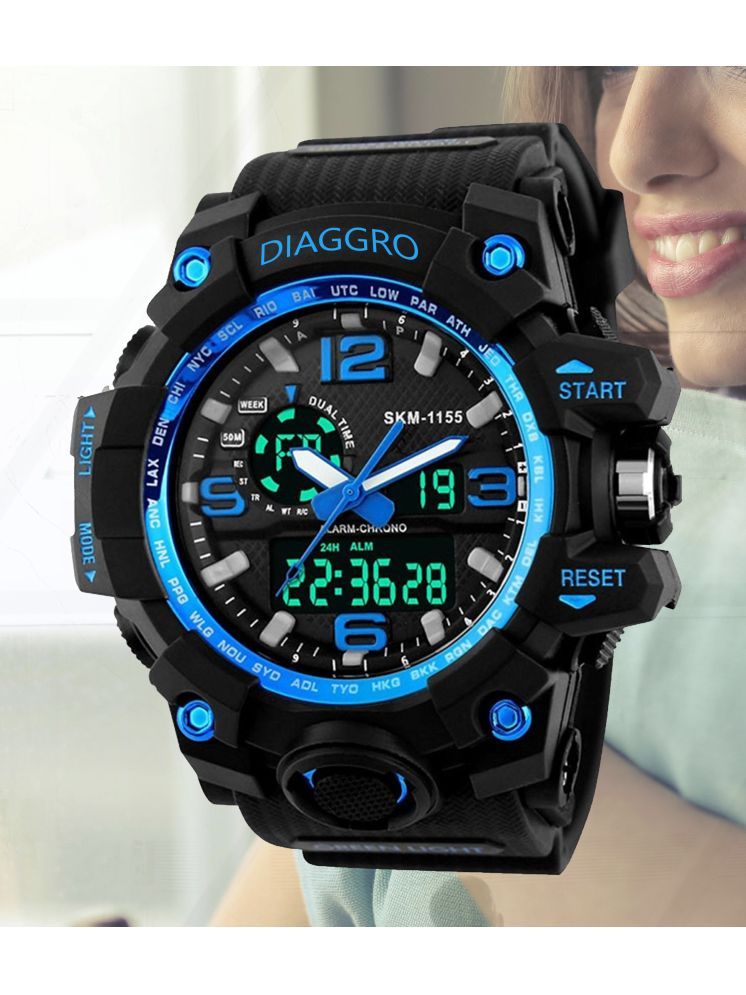     			Harbor Black Silicon Analog-Digital Men's Watch