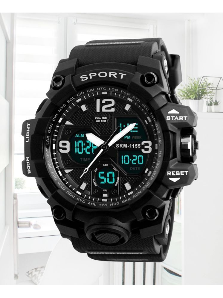     			Harbor Black Silicon Analog-Digital Men's Watch