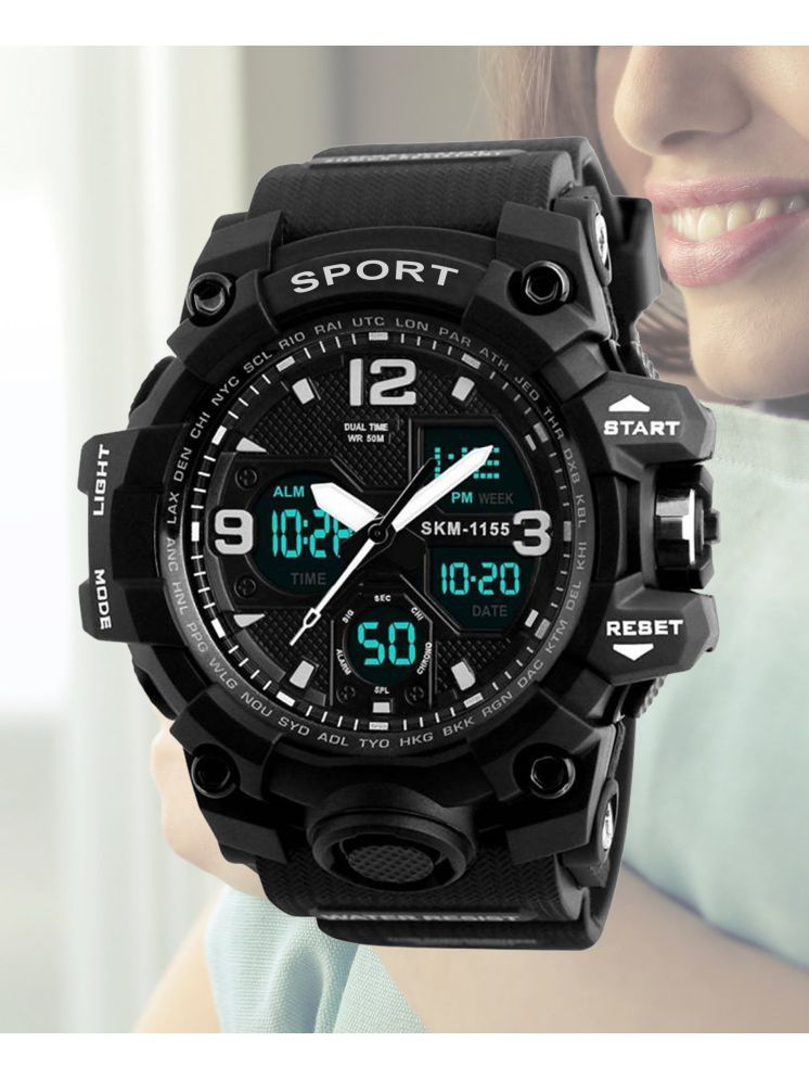     			Harbor Black Silicon Analog-Digital Men's Watch