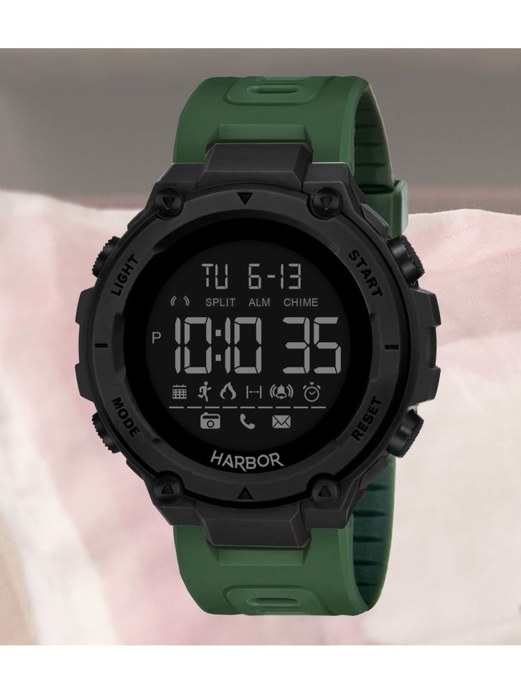     			Harbor Green Silicon Digital Men's Watch