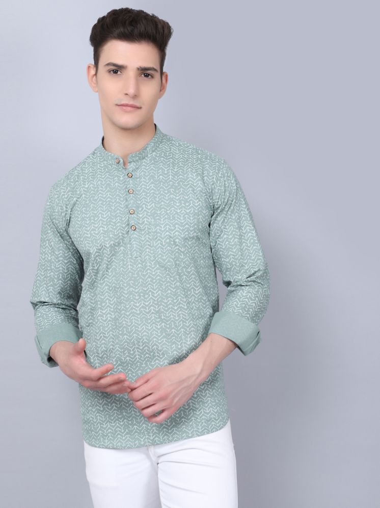     			MAJESTIC MAN Green Cotton Men's Regular Kurta ( Pack of 1 )