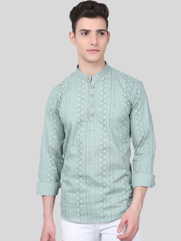     			MAJESTIC MAN Green Cotton Men's Regular Kurta ( Pack of 1 )