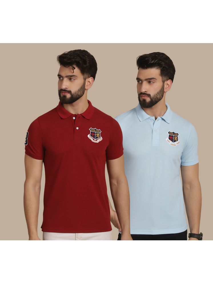     			NVI Maroon Cotton Regular Fit Men's Sports Polo T-Shirt ( Pack of 2 )