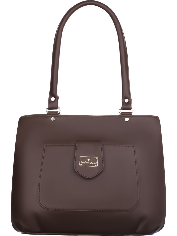     			Perfect Choice Brown PU Shoulder Bag