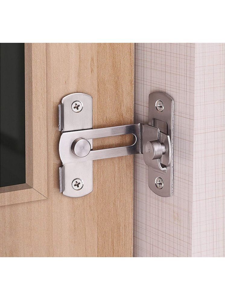     			RAMDEV ENTERPRISE 90 Degree Door Lock Latch, Stainless Steel Safety Door Lock Right Angle Curved Door and Window, Antique Lock, Gate Latches, Wine Cabinet Closet, for Bedroom, Garden Door, Bathroom (Silver) (1).