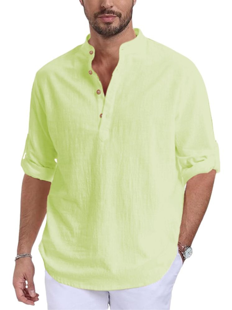     			Vida Loca Sea Green Cotton Blend Men's Shirt Style Kurta ( Pack of 1 )