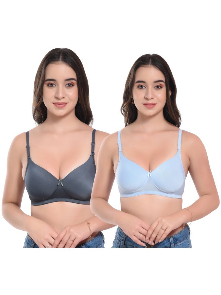     			Viral Girl Light Blue Lycra Heavily Padded Women's Push Up Bra ( Pack of 2 )