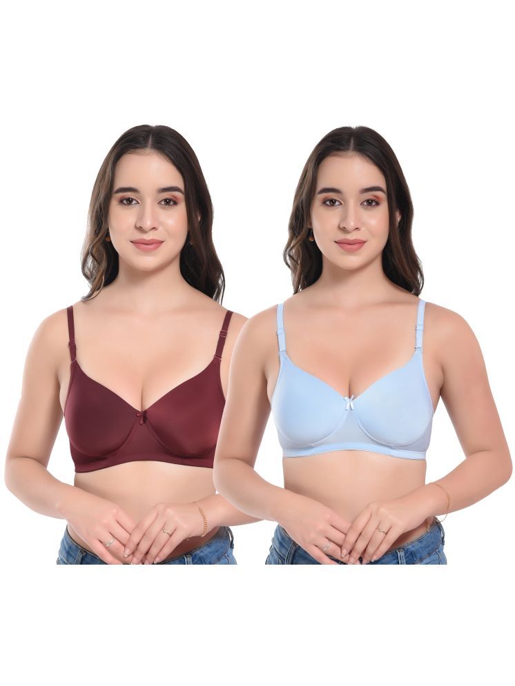     			Viral Girl Light Blue Lycra Heavily Padded Women's Push Up Bra ( Pack of 2 )