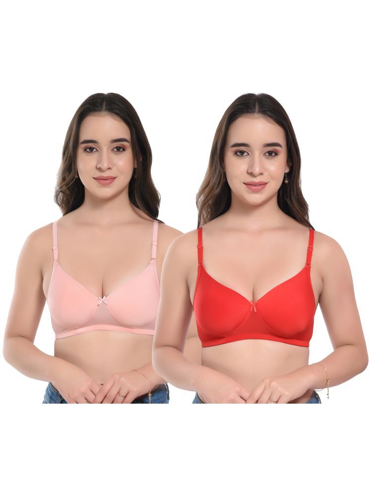     			Viral Girl Red Lycra Heavily Padded Women's Push Up Bra ( Pack of 2 )