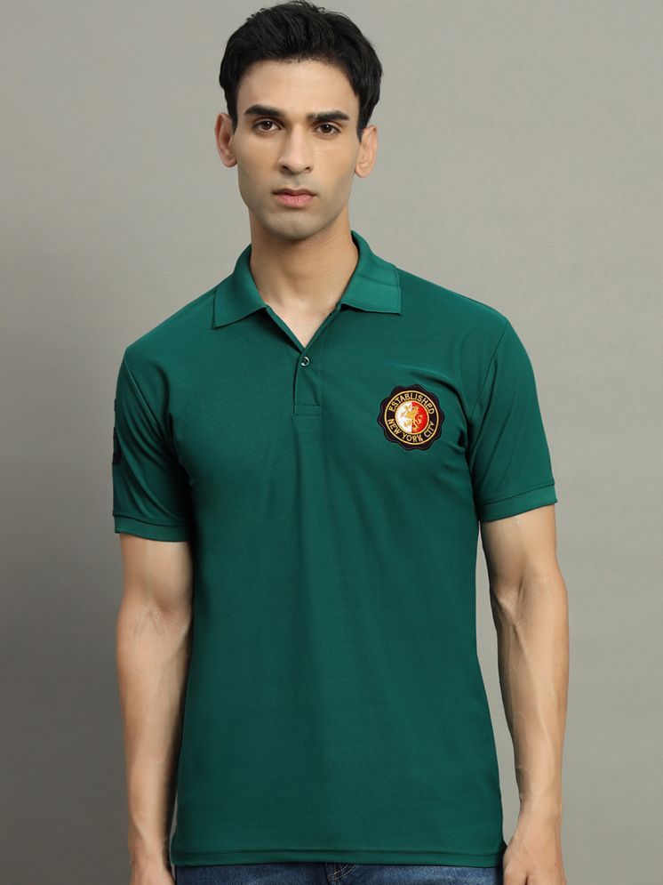     			WESTMAN Cotton Blend Regular Fit Embroidered Half Sleeves Men's Polo T Shirt - Dark Green ( Pack of 1 )