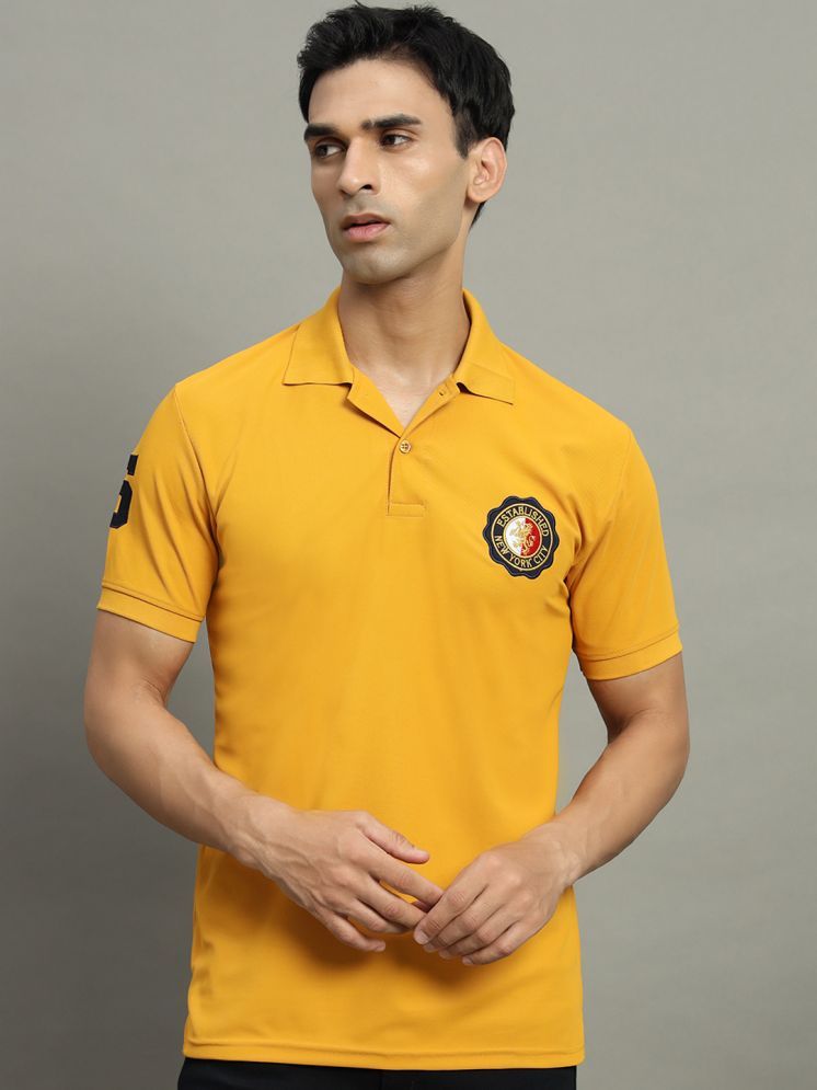     			WESTMAN Cotton Blend Regular Fit Embroidered Half Sleeves Men's Polo T Shirt - Yellow ( Pack of 1 )