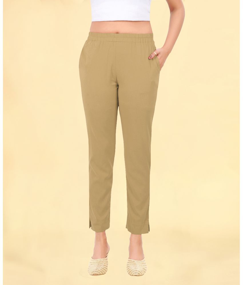     			Colorscube Camel Viscose Slim Women's Casual Pants ( Pack of 1 )