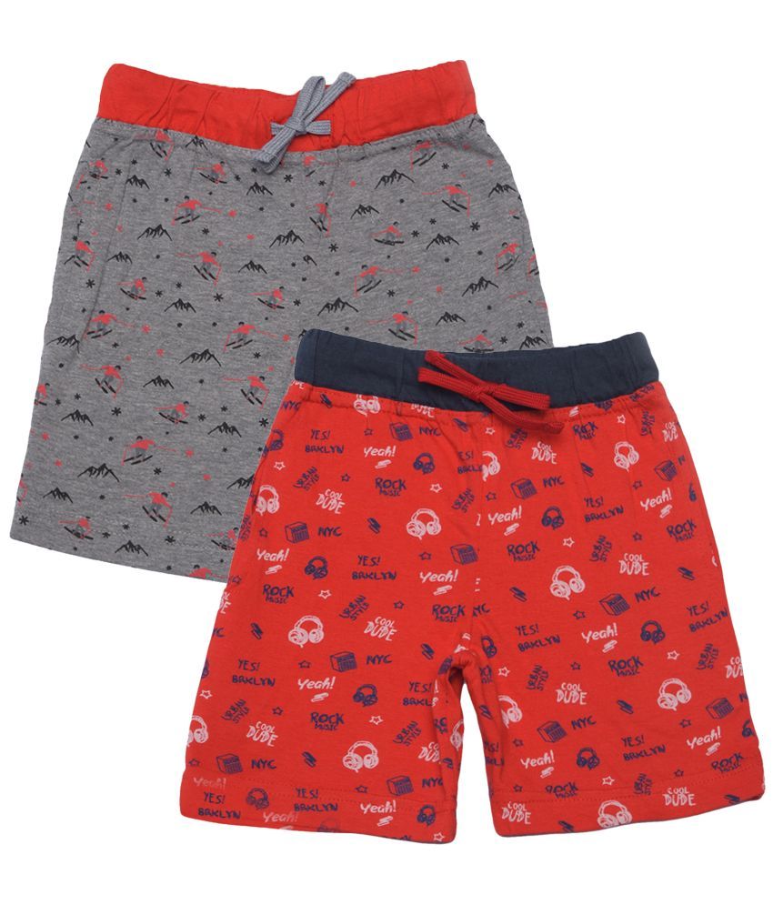     			Dollar Champion Kidswear - Multicolor Cotton Boys Bermudas ( Pack of 2 )