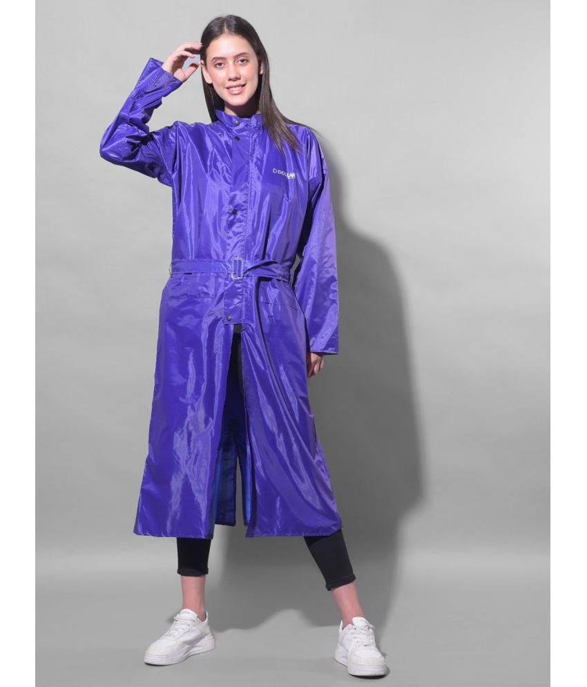     			Dollar Polyester Long Raincoat - Purple