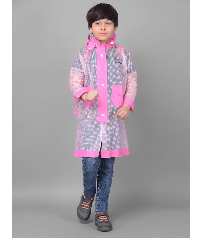     			Dollar Rainguard Kids' Full Sleeve Polka Dot Printed Long Raincoat With Adjustable Hood and Pocket