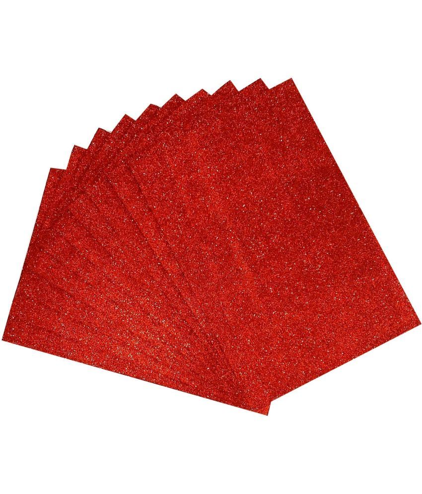     			ECLET A4 Glitter Foam Sheet Sparkles Red Color, for Art & Craft, Decoration, Gift Wrapping, Scrapbooking, Craft Project, Etc