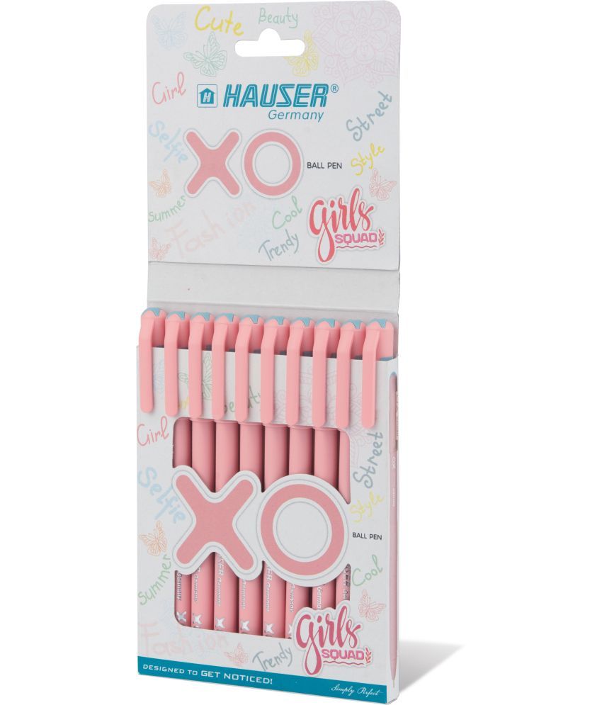     			Hauser XO Girls Squad Ball Pen Black Pack Of 10